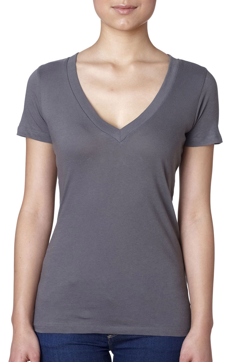 Next Level Women's Super Soft Knit 100% Cotton V Neck T-Shirt, 10-Pack. 3540 | eBay