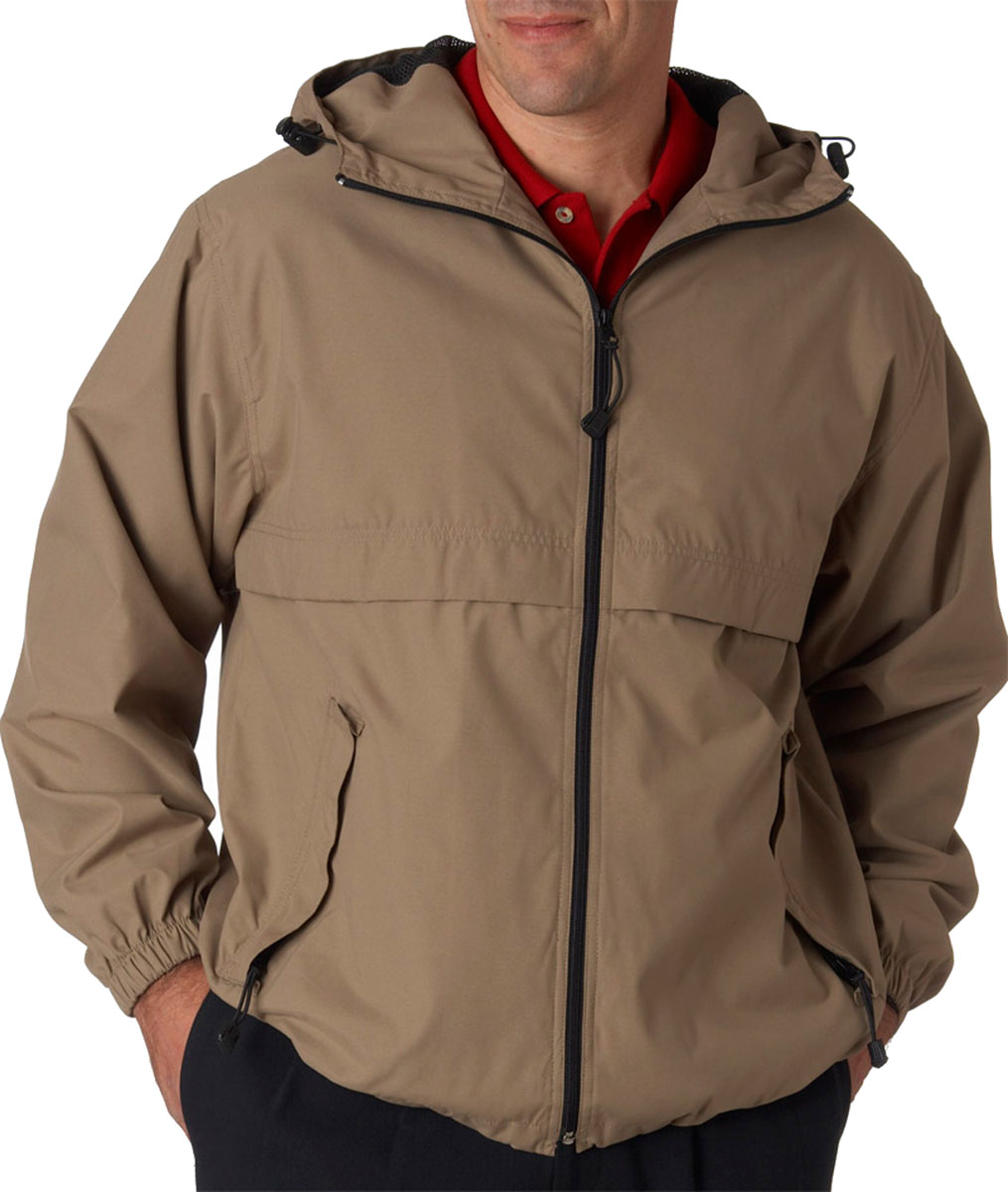 Men's Microfiber Water Repellant Zip Front Hooded Jacket