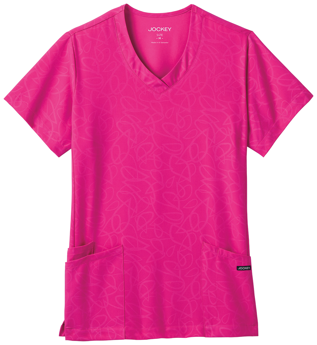 Jockey Scrubs Women's Solid Illusion Teardrop Pattern VNeck Scrub Top