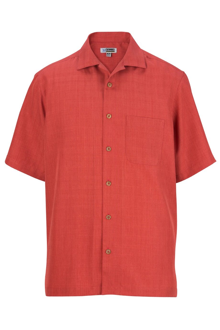 Edwards Garment Men's Open Neck Polyester Short Sleeve Classic Camp