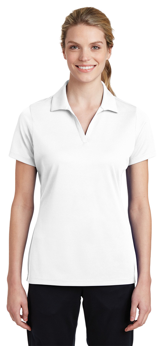 SportTek Women's Polyester Self Fabric Collar Open Placket Polo Shirt