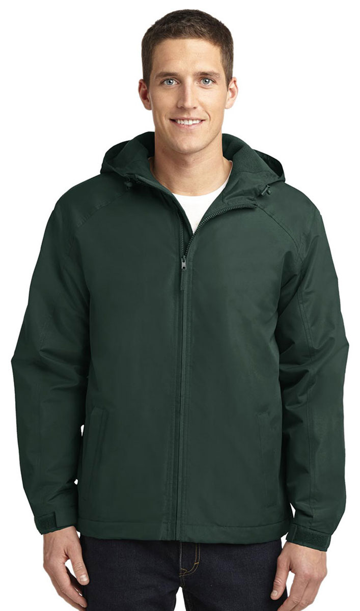Port Authority Men's Long Sleeve Hooded Polyester Winter Jacket. J327